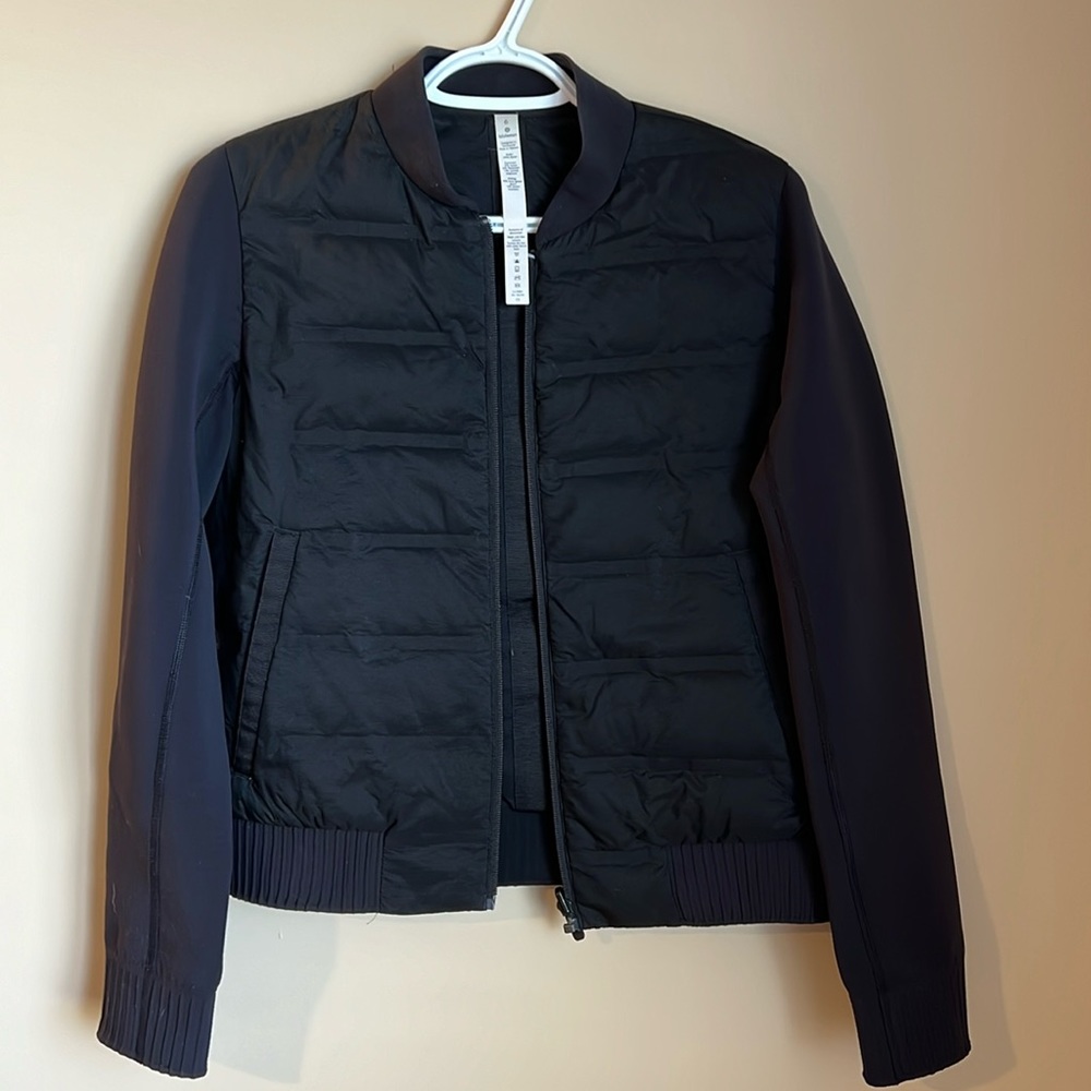 Lululemon Down & Around Black Bomber Reversible